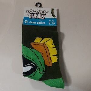 Looney Tunes Marvin The Martian Crew Socks. Size 9-13. NWT